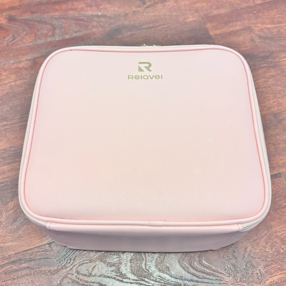Makeup bag with light up mirror